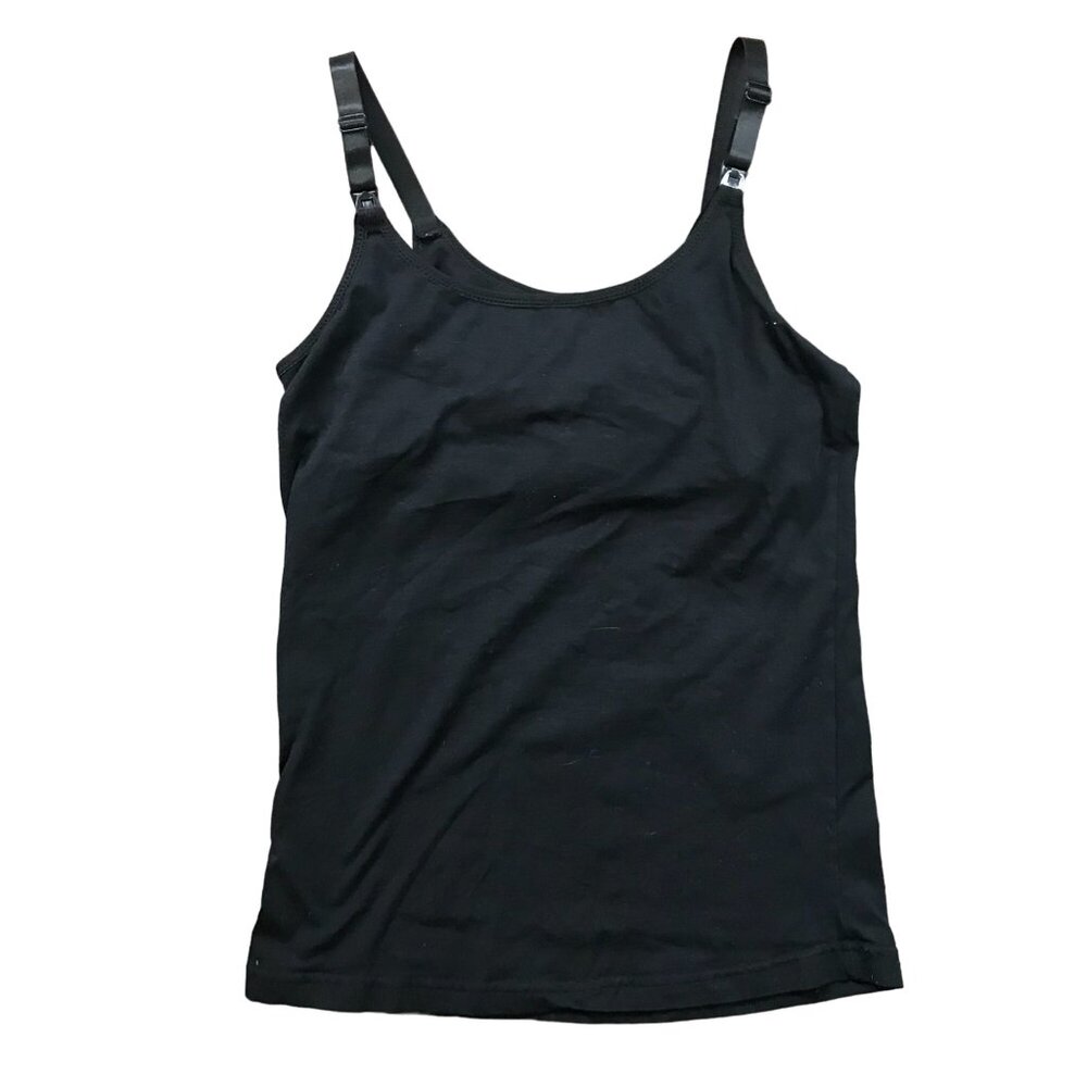 Lamaze Women's Maternity Nursing Camisole Size Medium Knit Black Breast Feeding‎